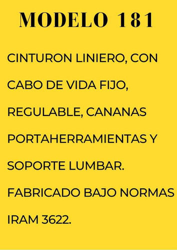 Isant Cinturón Liniero Con Cabo De Vida Fijo Regulable 1