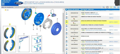 Ford Brake Shoes Kit with Liner for Ecosport Kinetic 2013/... 1