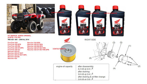 Honda Kit Service TRX420FPA Rancher 4x4 AT EPS 09/14 1