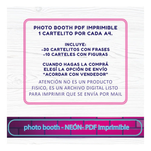 PRINT.INK Photo Booth Imprimible - Despedida De Soltera Props - Neón 6