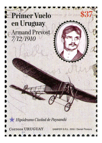 Primer Vuelo En Uruguay En Un Sello - Lámina 45x30 Cm. 0