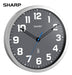 ~? Reloj De Pared Analógico Atómico Sharp - Cara Gris De 12 1