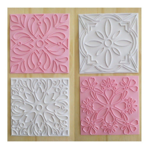 Ceramic Mosaic Tile Stamp Marker Set of 4 with 11x11 cm Cutter 1