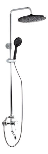 Columna Ducha Redonda Perfect Flor Ducha Negra Barral Cromo 0