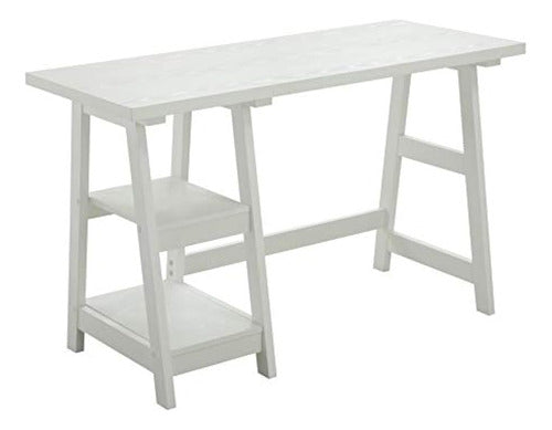 Convenience Concepts Designs2go Trestle Desk White 0