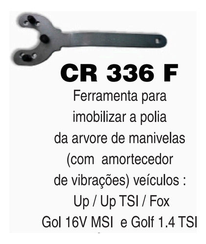 Cr Automotrixx Cr336F Crankshaft Pulley Locking Tool for Volkswagen Up/Fox/Gol/Golf 1