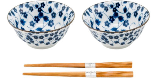 Lesini Store Sushi Set Porcelain 2 Bowls Chopsticks 0