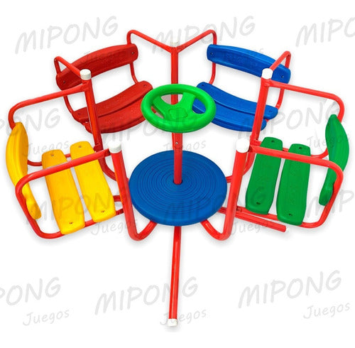 Premium Reinforced Children's Carousel with 4 Seats - Real Photos 13