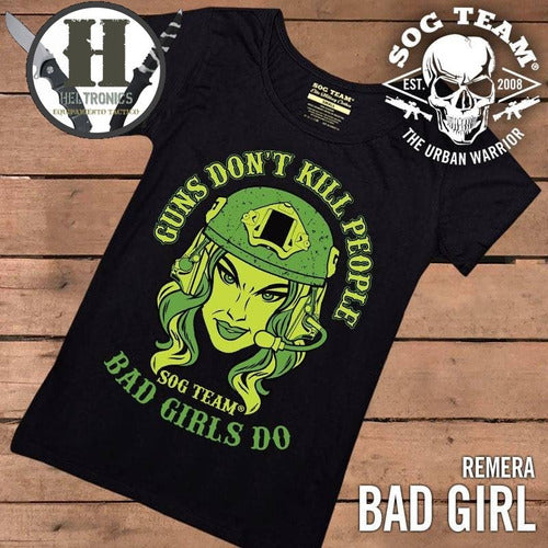 Remera Tactica Sog Team Bad Girl Todos Los Talles Mujeres 0