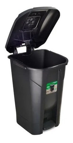 Mundo Shop Black Waste Bin with Wheels, Pedal & Lid, 60L 0