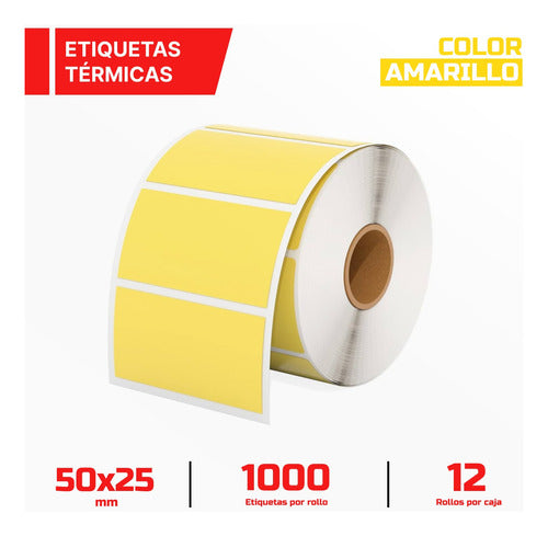 ID GROUP Thermal Label 50x25mm Yellow X12 1