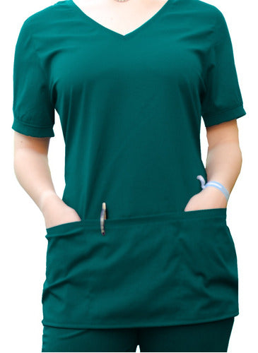 Dimedeti Medical Jacket V-Neck 3 Spacious Pockets Spandex 3