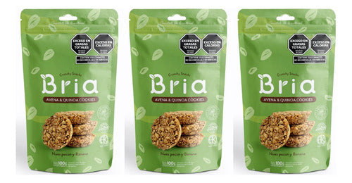 Pack of 3 Bria Banana and Pecan Nut Snacks 100g 0