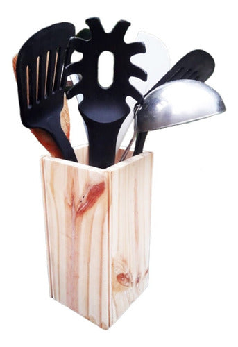 PSR Accesorios Kitchen Utensil Holder Pine Raw 0