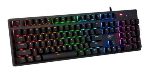 Teclado Gamer Mecanico Ingles Retroiluminado C/ Cable Kb858l 0