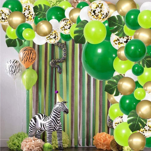 Arco Globos Decorativo Safari Selva Jungla Hojas Cumple 2