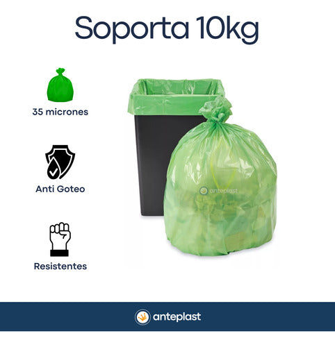 AntePlast 500 Bolsa De Residuo Consorcio Basura Verde Resisten 60x90 2