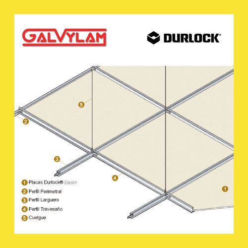 Durlock Cielorraso Desmontable Placa Texturada X M2 120x60 1