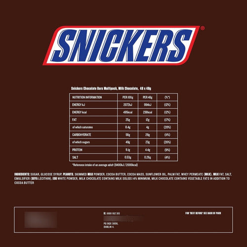 Snickers Barra De Chocolate 48 Gr. Origen Usa Mars Pack X6 7