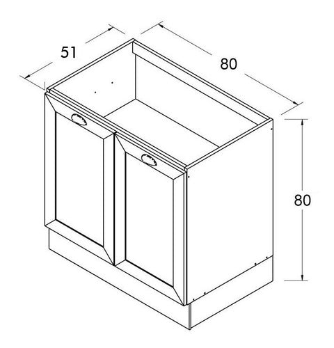 M&C Muebles & Colchones Mueble Cocina Bajo Mesada 2 Puertas Linea Americana Mdf 1