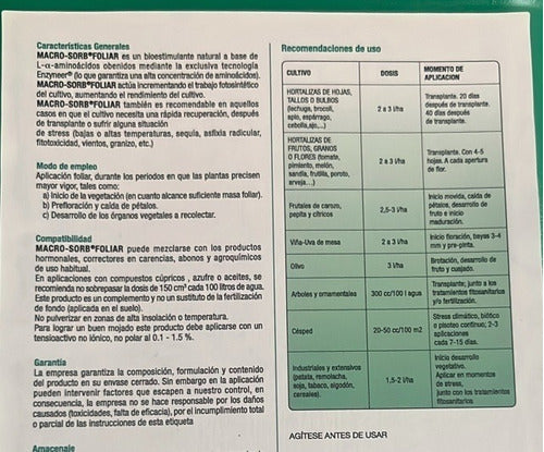 Macrosorb Foliar - Organic Mineral Fertilizer + Amino Acids 3