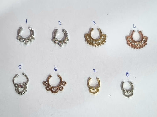 Falsos Piercing Septum-Caravana Varios Modelos 0