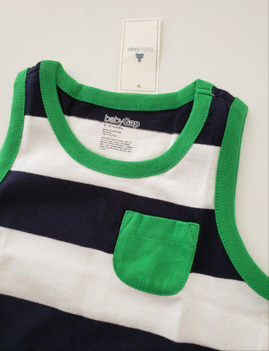 Gap Baby Musculosa Body Stripes 6 to 12 Months Blue White 2