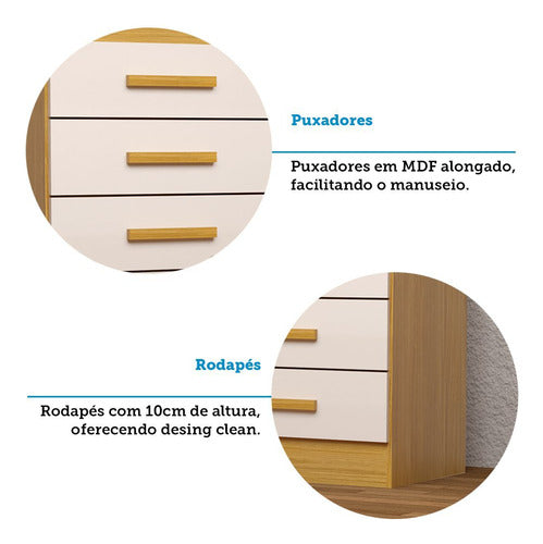 Cômoda Gaveteiro 4 Gavetas Flex Color 100% Mdf Jéssica 6