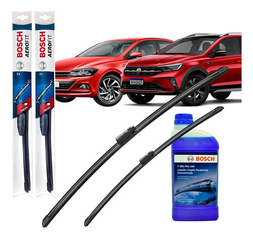 Bosch Kit Escobillas Virtus - Nivus - Polo - Taos 26/18 + Liquido 0