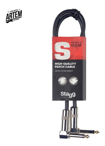 Stagg Interpedal Plug L Metal Connector Cable 60cm SPC060LDL 0