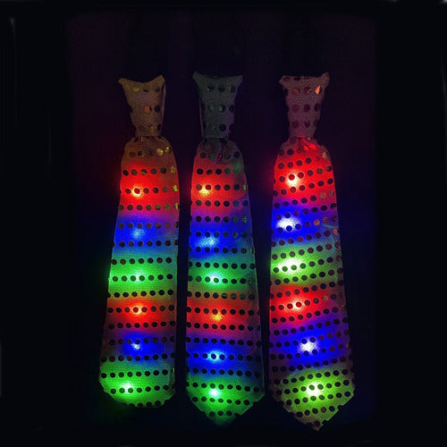 Party Corbata Luminosa X20 Led Cotillon Luminoso Corbaton Carioca 1