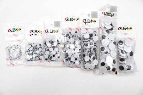 Pack of 100 Units 10mm Movable Eyes by CBX 2