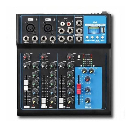 Ross Mixer F-4 5 Channels With Bluetooth + USB Player 0