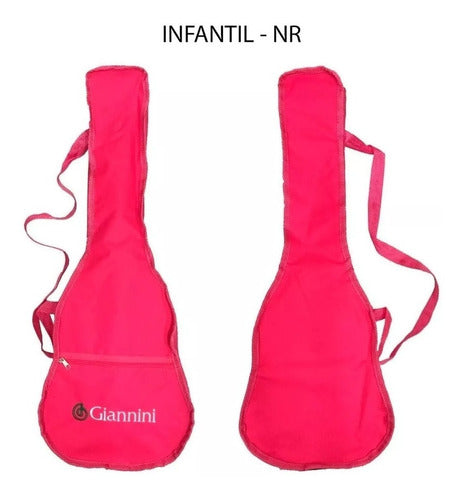 Capa Para Violão Kids 1/4 Simples Rosa Com Alça E Bolso 2