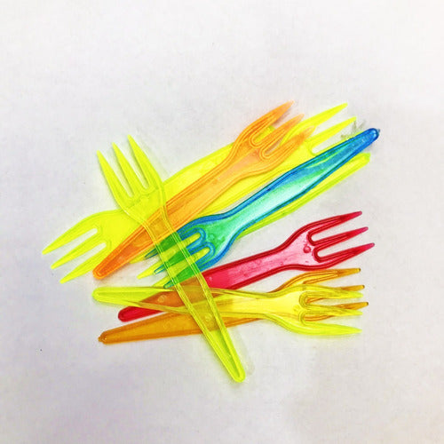Assorted Mini Disposable Forks for Appetizers x50 Units 0