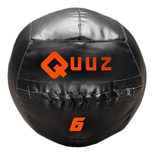 Pelota Medicine Ball Sin Pique Cuero Negro 6kg Quuz Nacional 0