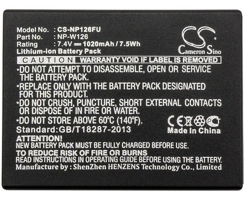 Cameron Sino NP-W126 Battery for Fujifilm FinePix HS30 HS33EXR HS35EXR 2