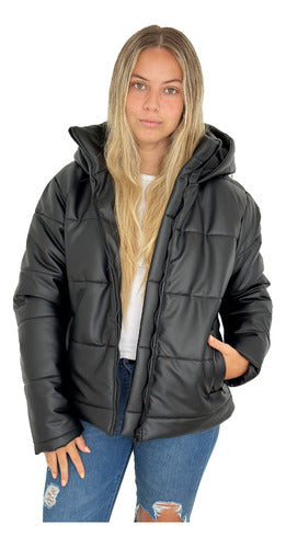 Customs Ba Women's Inflatable High Neck Puffer Jacket - Black 0