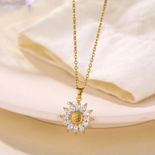 LCS Sunflower Necklace 18K Gold Plated + Gift Box 5