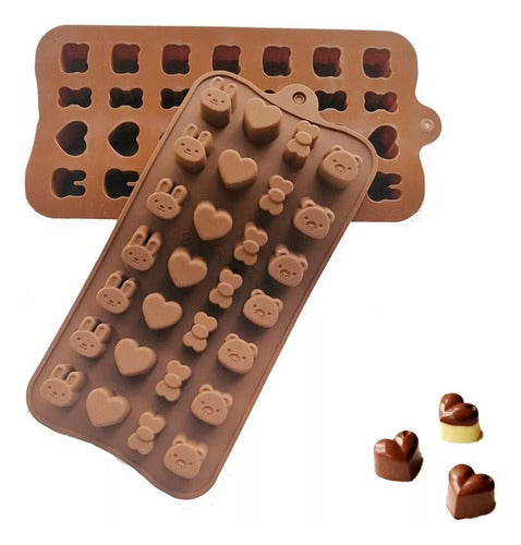 Oasis Kit X2u Silicone Molds for Baking Bears Hearts Chocolates 0