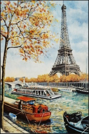 Paris Torre Eiffel Desde El Sena Francia - Lámina 45x30 Cm. 0