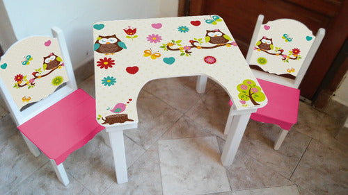 Children's Educational Table with Chalkboard + Chair Set 8