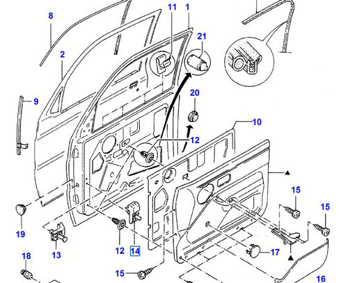 Ford Clip for Door Upholstery 1997 to 2001, Original 1