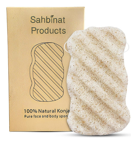 Sahbinat - Esponja De Bano De Nogal Konjac Natural, Esponja 0