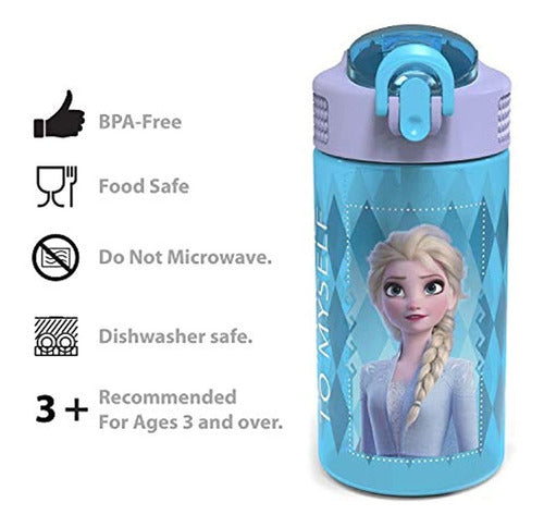 Zak Designs Disney Frozen 2 - Juego De Botellas De Agua Para 4