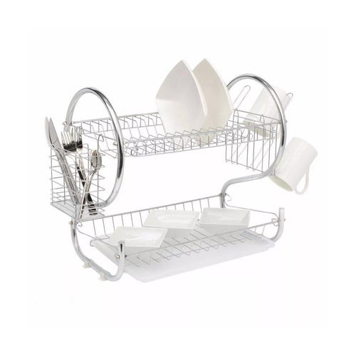 Redes Two-Tier Chrome Dish Drainer 0