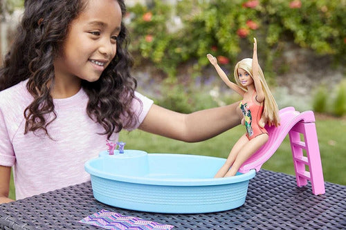 Barbie Blonde Doll with Pool Set - New Bathing Suit 1