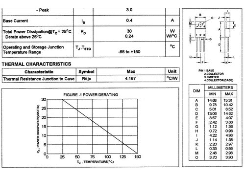 High Tec Electronica Transistor Tip30 Tip30C PNP 100V 1A 30W Pack of 10 3