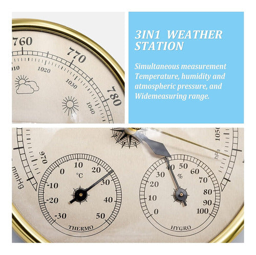 Termômetro Meteorológico Portátil 3 Em 1, Barômetro E Higrôm 4