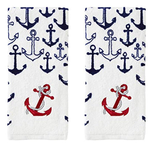 Skl Home Americana Anchor Juego De Toallas De Mano, 16x25, P 0